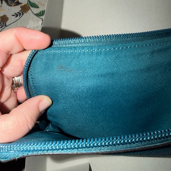 Coach Storypatch Pouch Zip Case Attachment Blue/green Leather - Picture 11 of 13